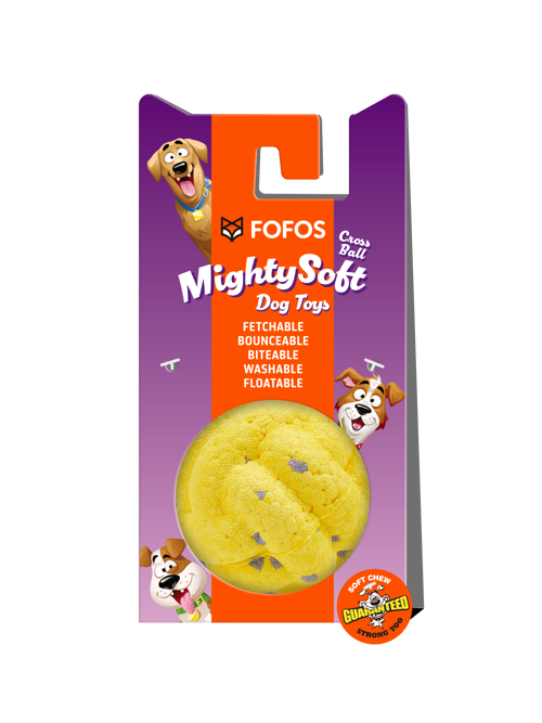 FOFOS Bola Cross Mighty Soft para Perros – Suave, con Rebote y Flotante 