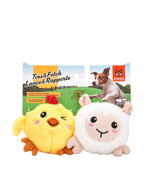 Bolas Spike com Formas de Animais (2 Un.) – Pintainho & Cordeiro