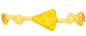 Brinquedo de Corda para Roer em Forma de Queijo para Cão