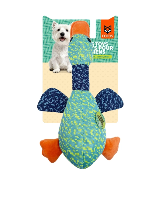 FOFOS Juguete para Perros FlyKnit Pato – Peluche con Sonido 