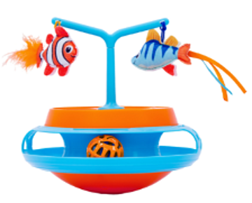 Juguete Interactivo Giratorio para Gatos con Peces Colgantes