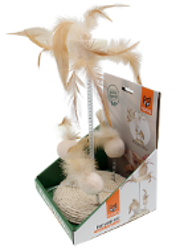 Brinquedo interativo para Gato com Penas Naturais e Bolas Suspensas
