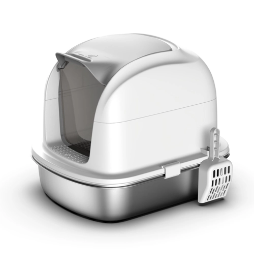 Caixa de Areia Premium com Aço Inoxidável e Tampa com Abertura Frontal