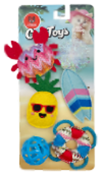 Pack 6 Peluches de Verão - Brinquedos para Gato