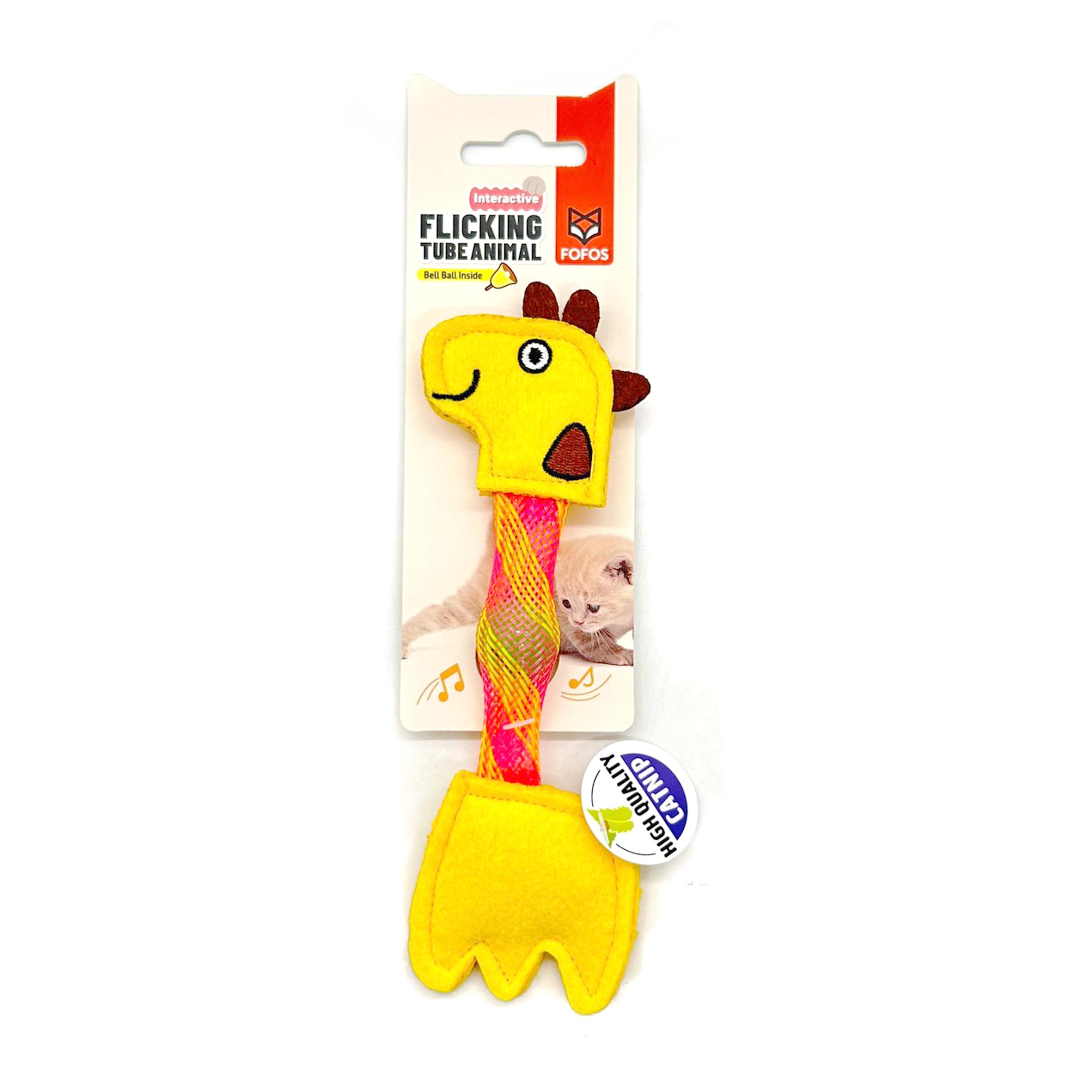 Girafa com tubo dobrável e catnip | FOFOS