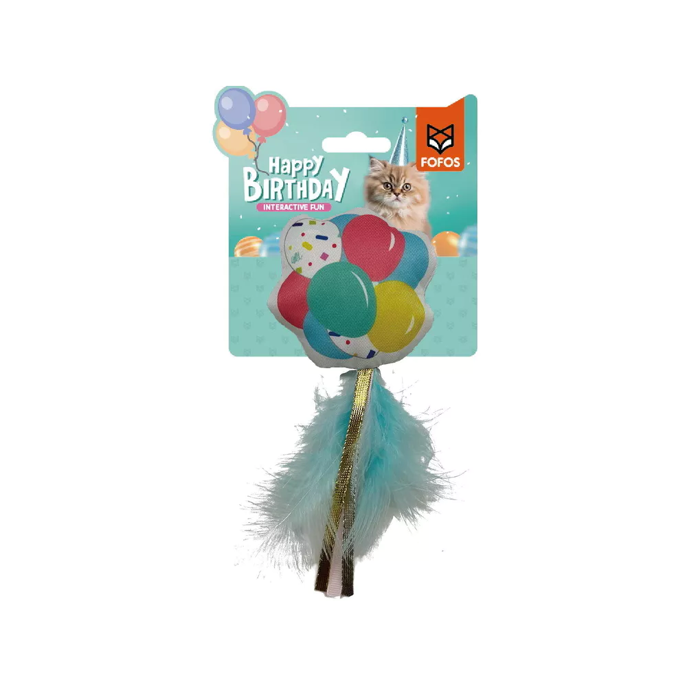Balões de Aniversário c/ Penas | Gato | FOFOS