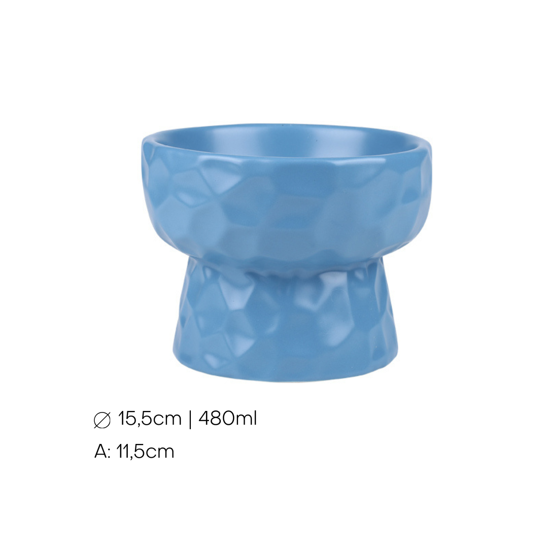 Taça Cerâmica Alta Direita c/ efeito 480ml Azul