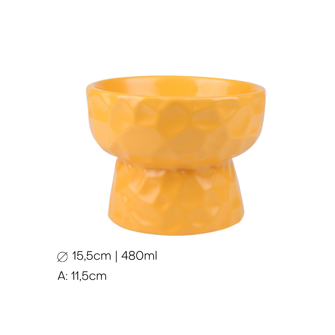 Taça Cerâmica Alta Direita c/ efeito 480ml Amarela