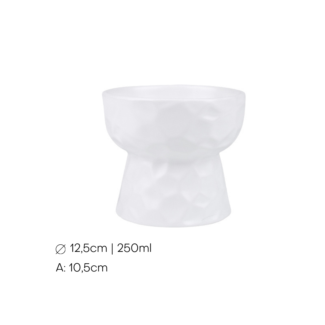 Taça Cerâmica Alta Direita c/ efeito 250ml Branca