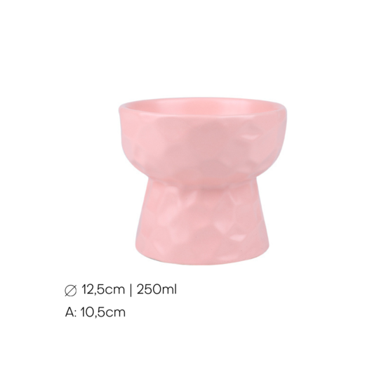 Taça Cerâmica Alta Direita c/ efeito 250ml Rosa