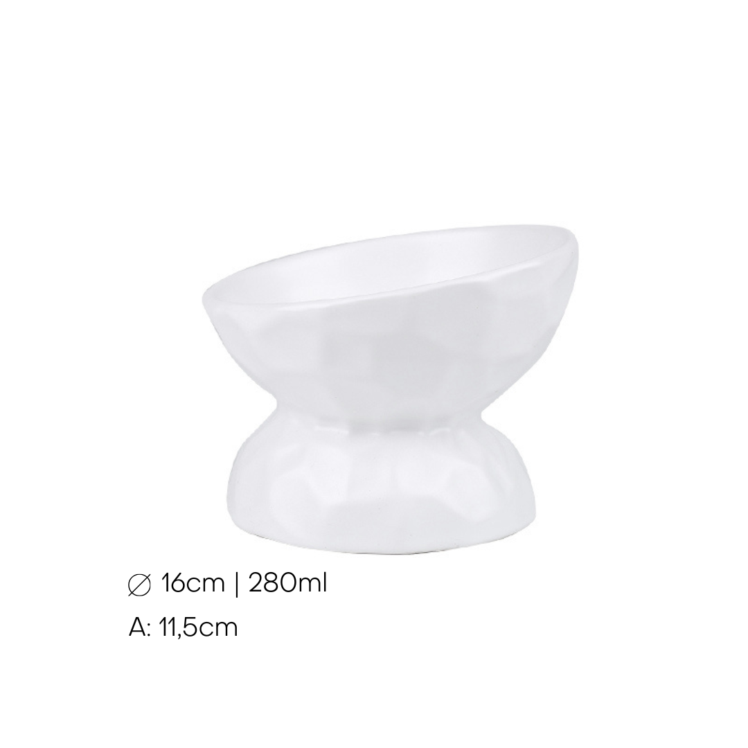 Taça Cerâmica Inclinada c/ efeito 280ml Branca