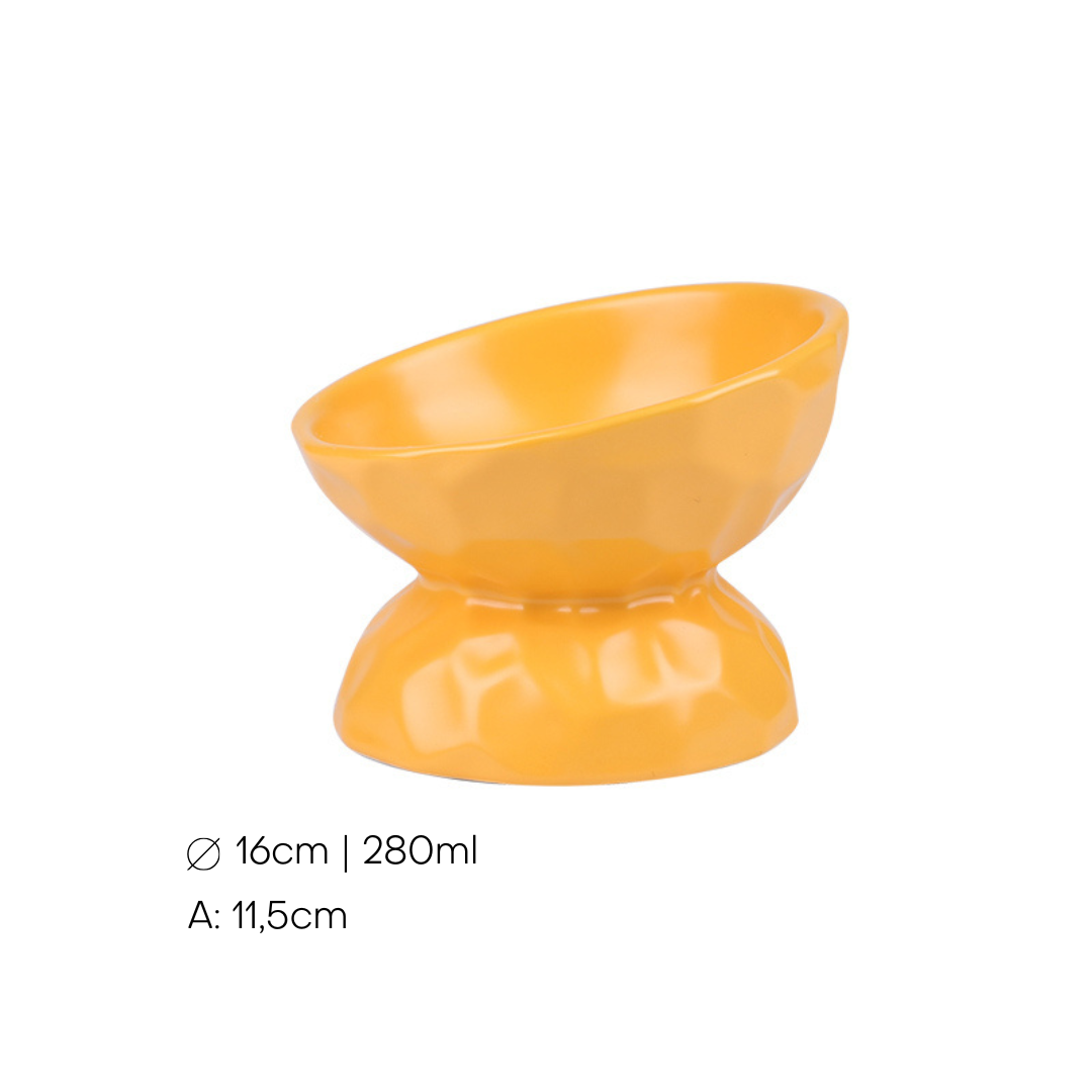 Copa de cerámica inclinada con efecto 280 ml Amarilla