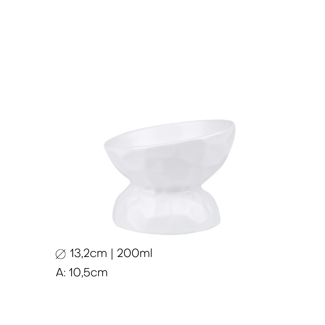 Taça Cerâmica Inclinada c/ efeito 200ml Branca