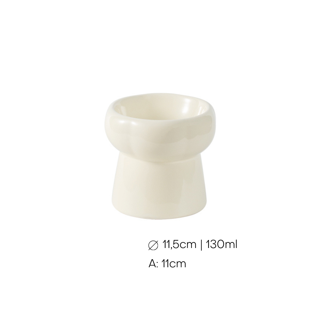 Taça Cerâmica Alta Ondulada 130ml Beige