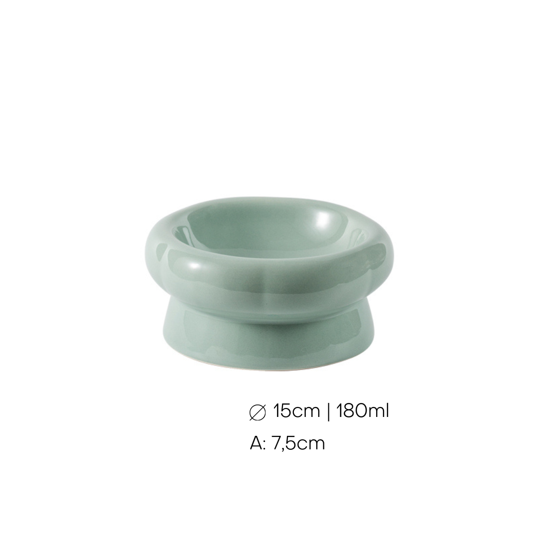 Taça Cerâmica Ondulada 180ml Verde Água