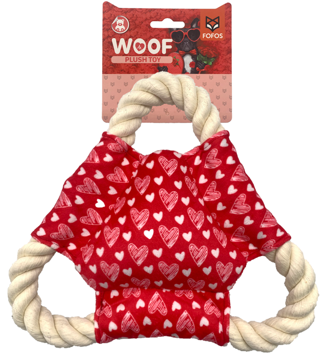 Frisbee de Corda e Tecido com Corações | FOFOS