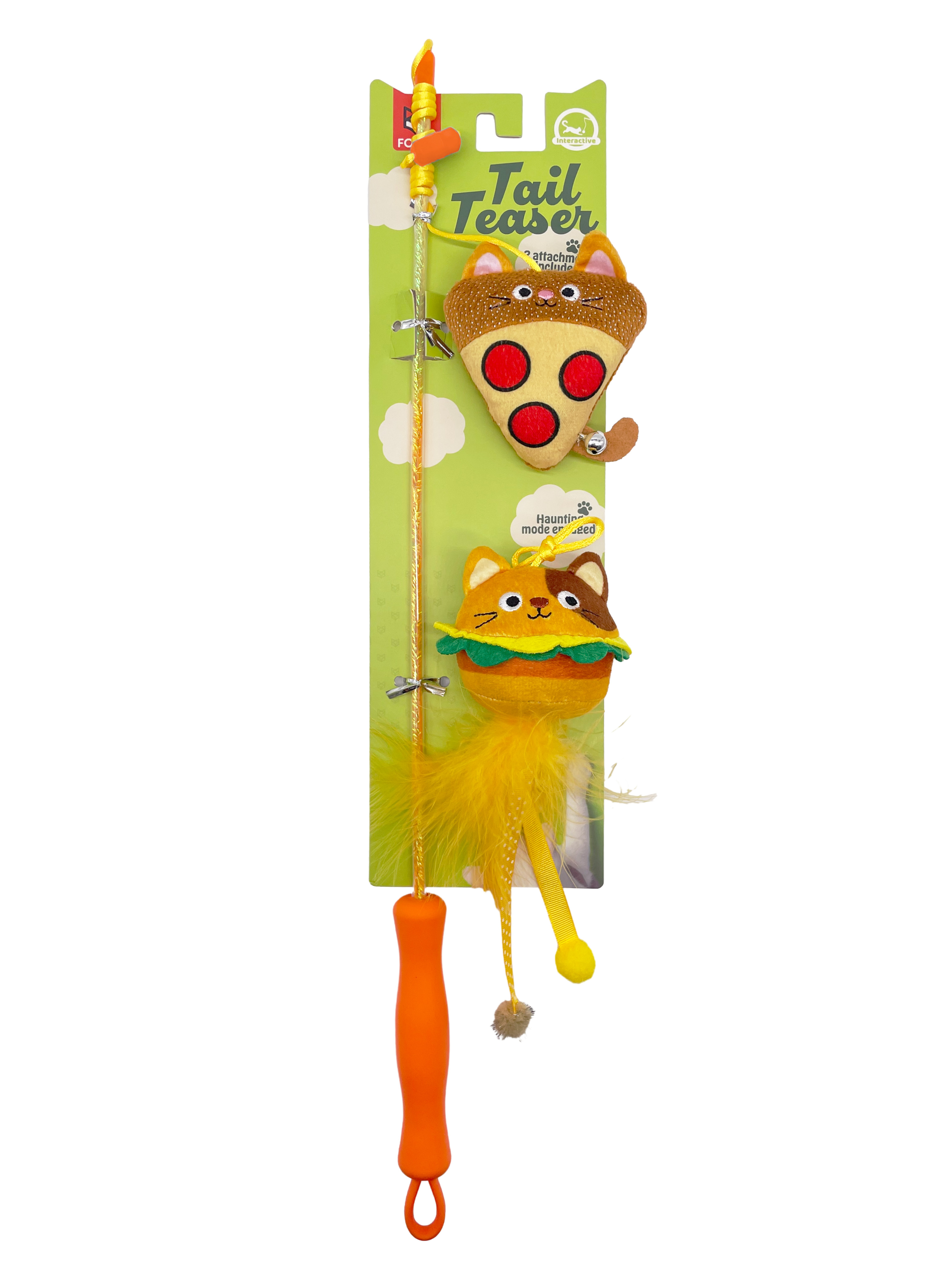 Brinquedo cana para Gato Pizza e Hambúrguer com Catnip Integrado Novidade