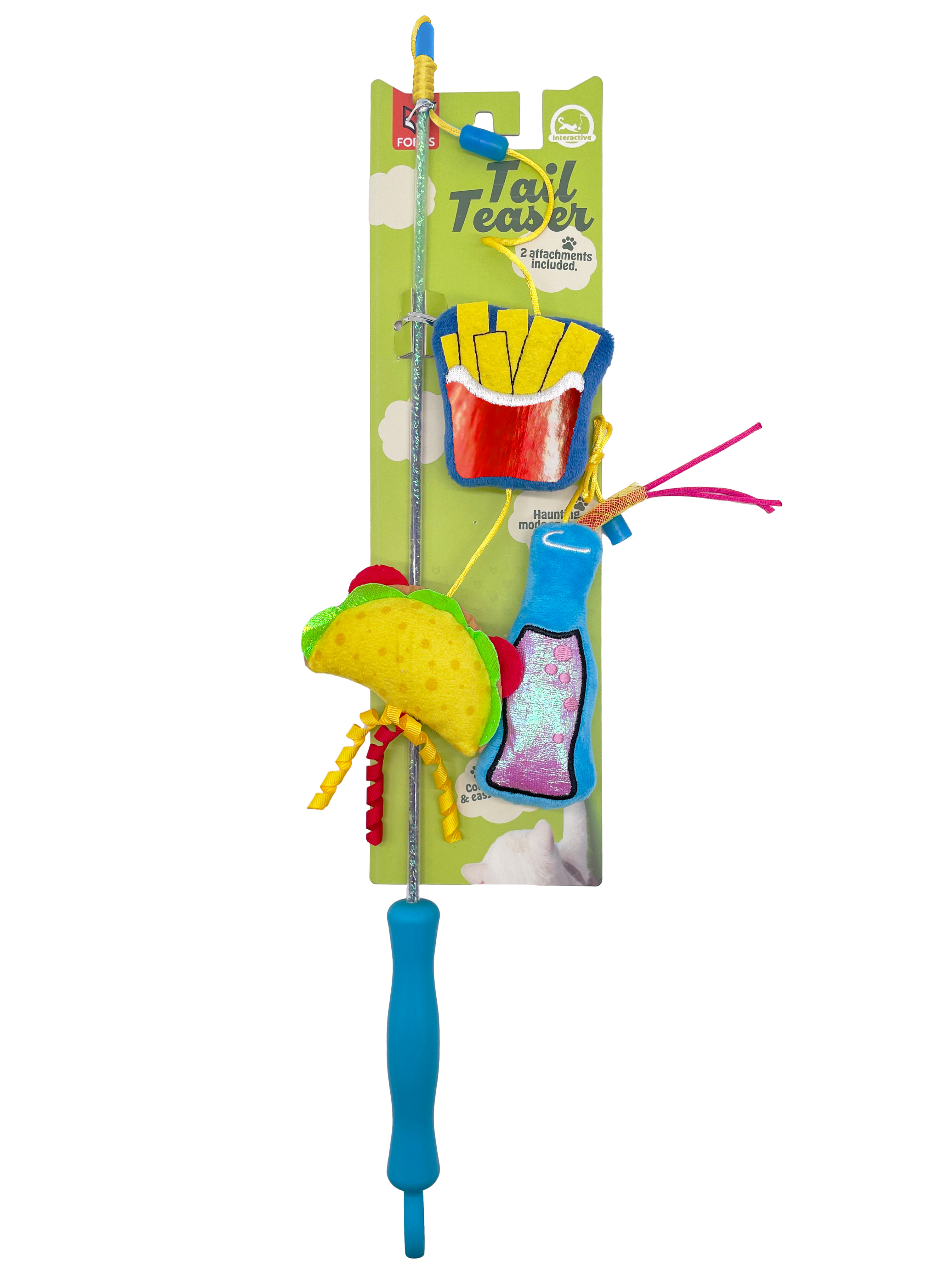 Brinquedo Cana para Gato Tema Fast Food com Catnip e Acessórios Substituíveis