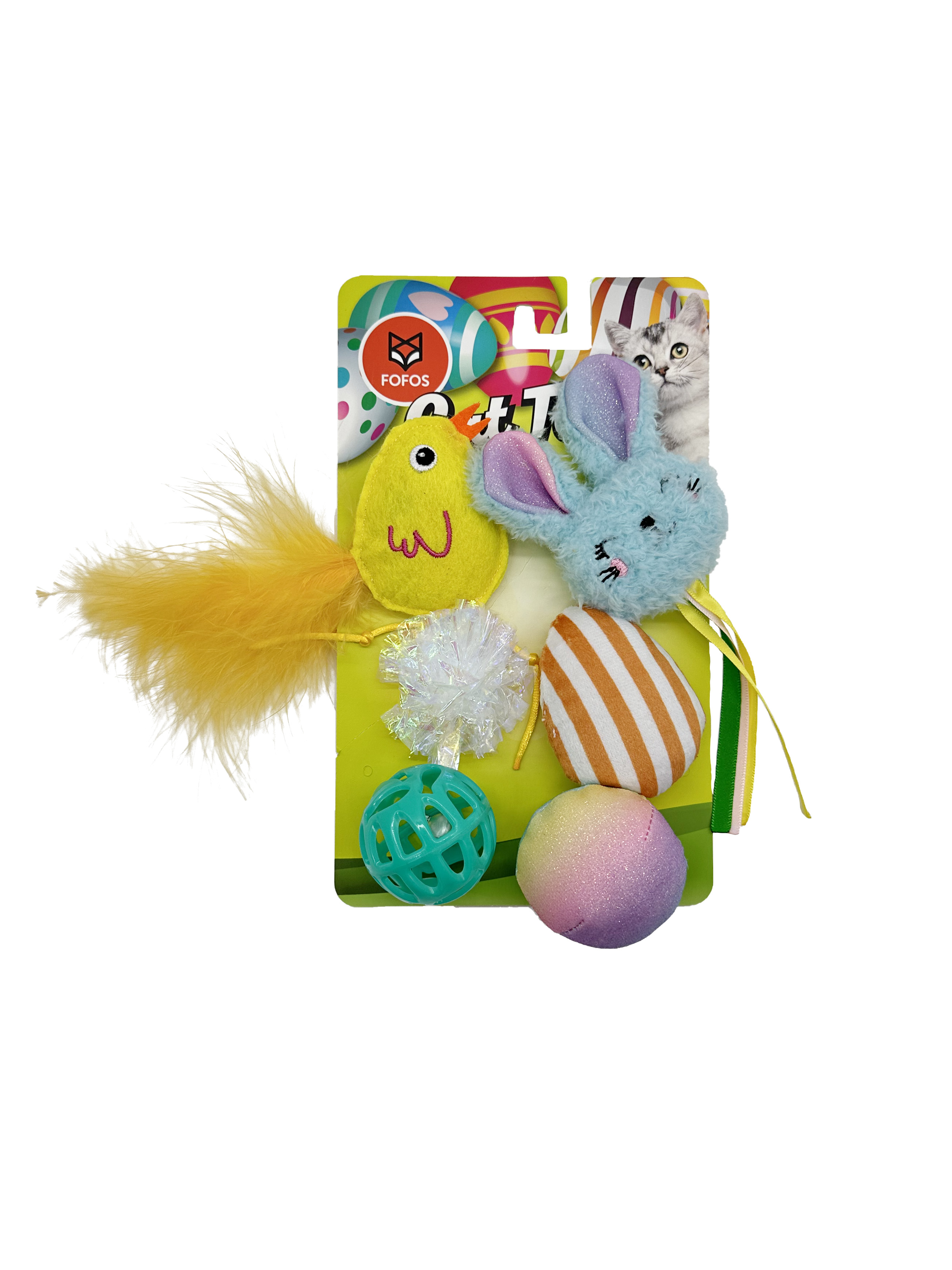 Brinquedos de Primavera para Gato Pack de 6 com Cores e Formas Divertidas