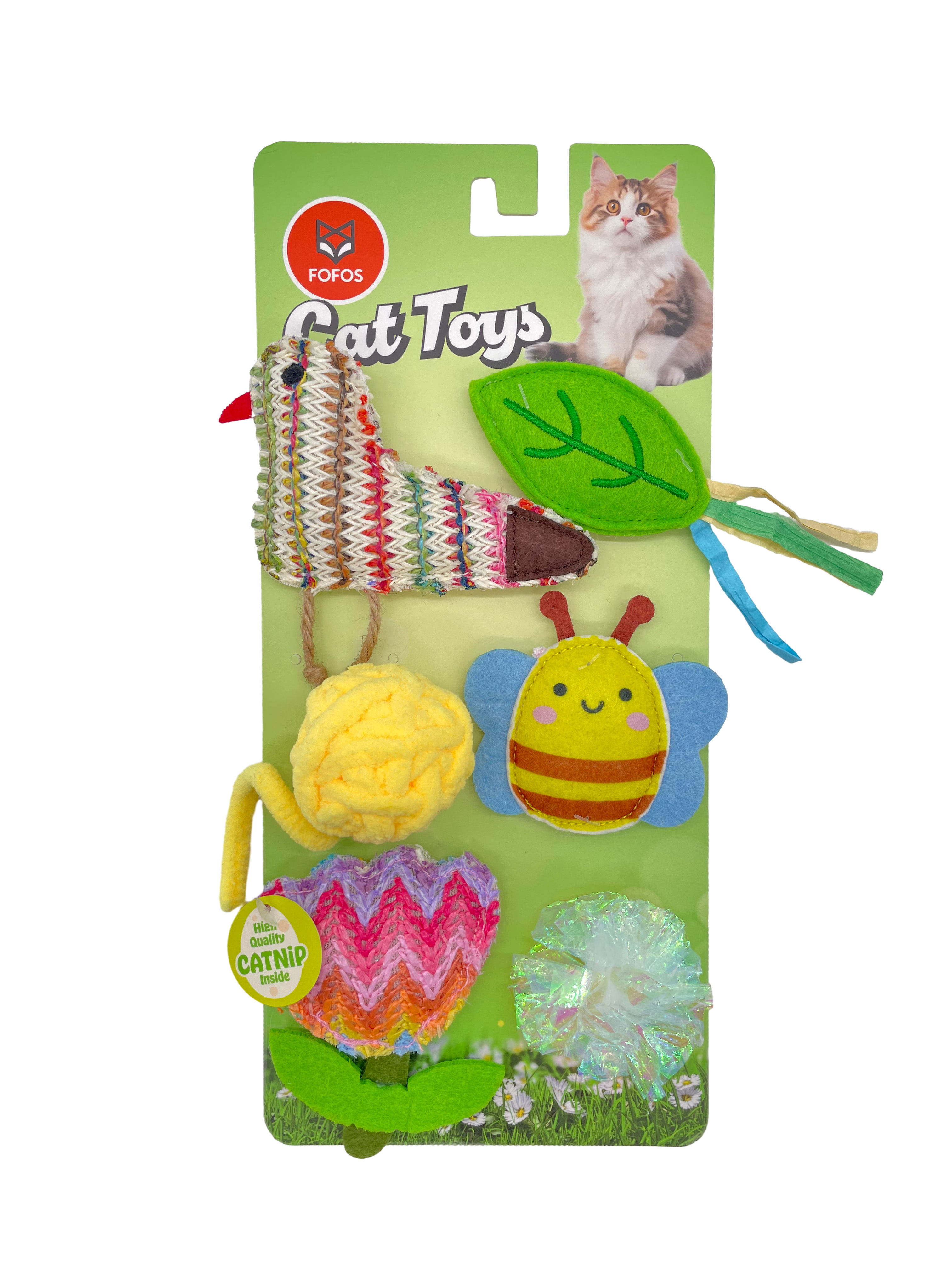 Brinquedos de Primavera para Gato Pack de 6 com Cores e Formas Divertidas