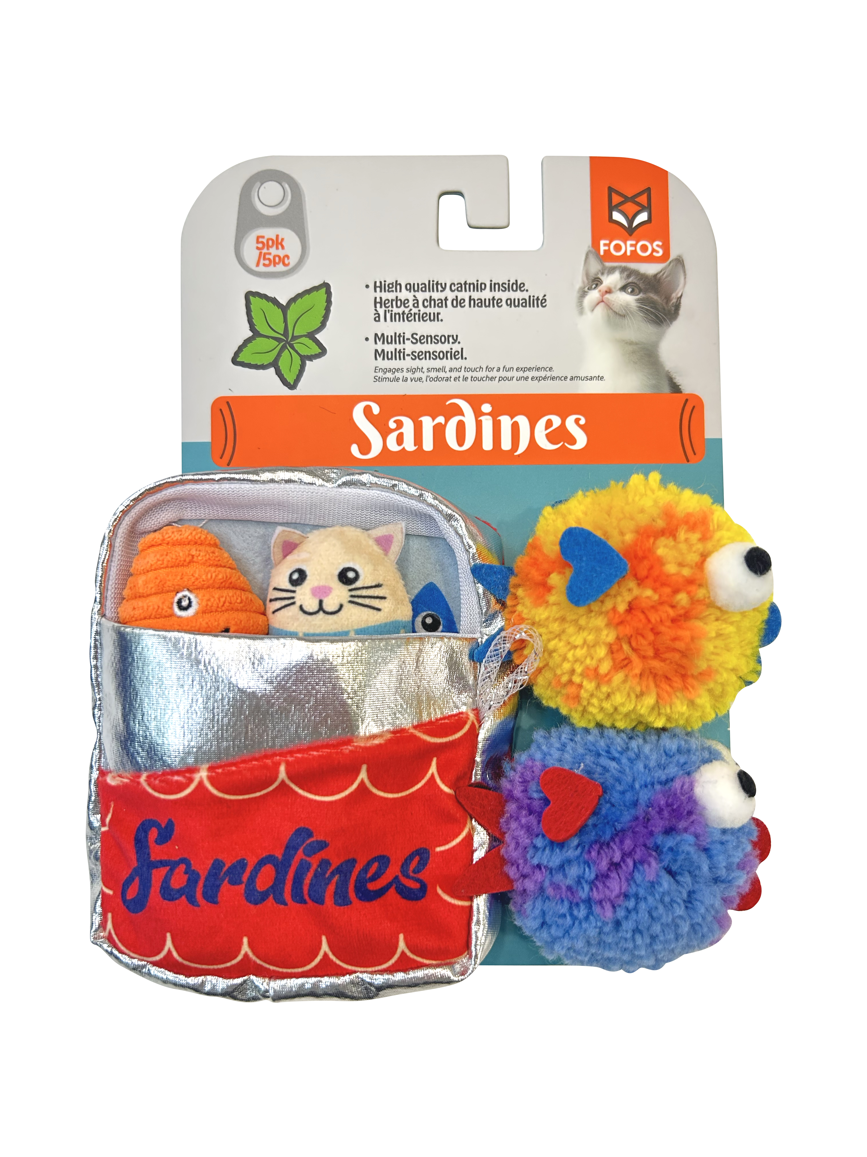 FOFOS Sardinha Brinquedo para Gato (Pack de 5)