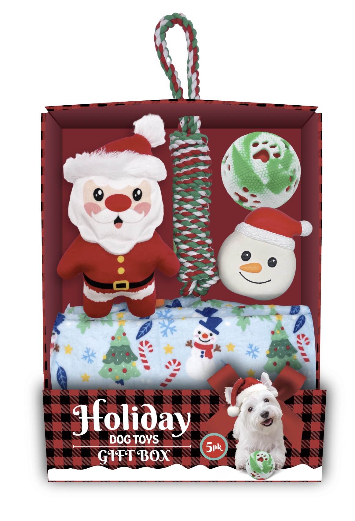 FOFOS Pack de Presentes de Natal para Cães Pai Natal (5 peças)